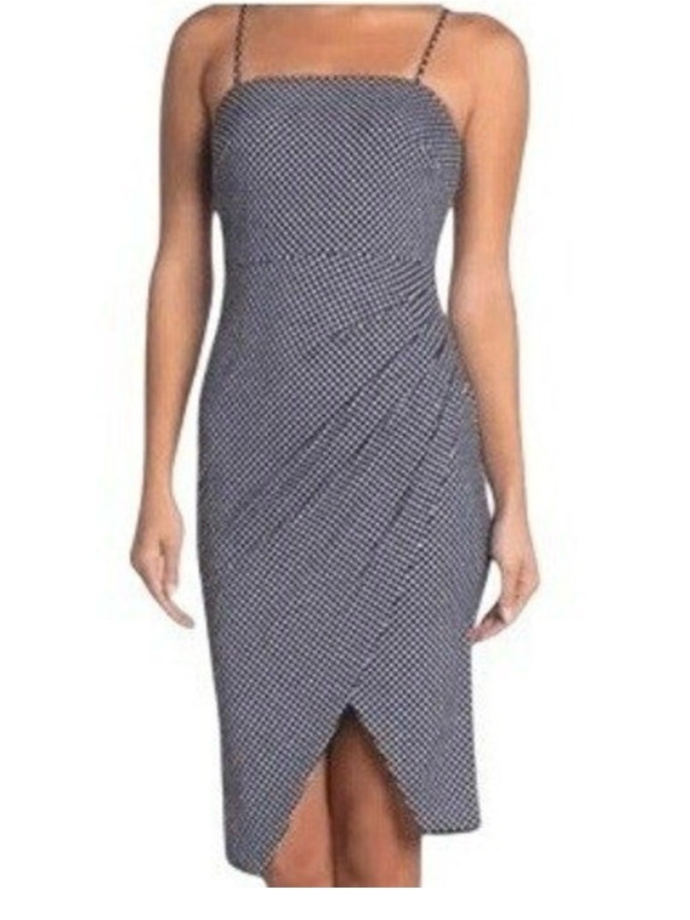 Betsey Johnson Navy and White Polka Dot Midi Dress NWT